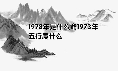 1973年是什么命1973年五行属什么