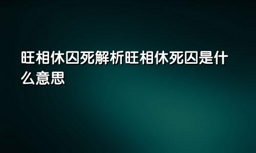 旺相休囚死解析旺相休死囚是什么意思