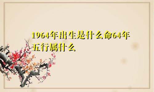 1964年出生是什么命64年五行属什么