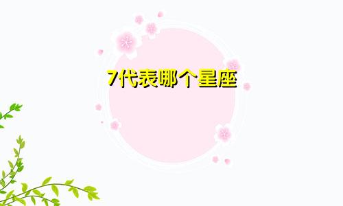 7代表哪个星座