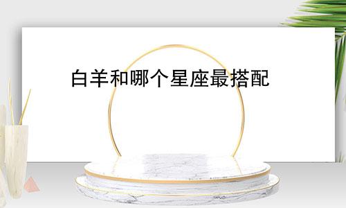 白羊和哪个星座最搭配