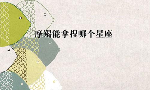 摩羯能拿捏哪个星座