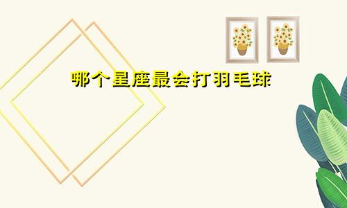 哪个星座最会打羽毛球
