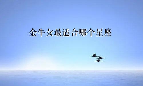 金牛女最适合哪个星座