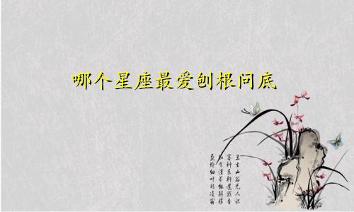 哪个星座最爱刨根问底