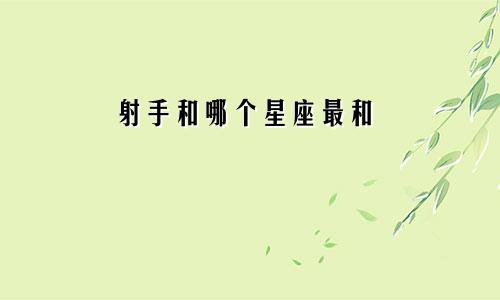 射手和哪个星座最和