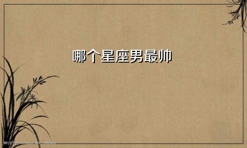 哪个星座男最帅