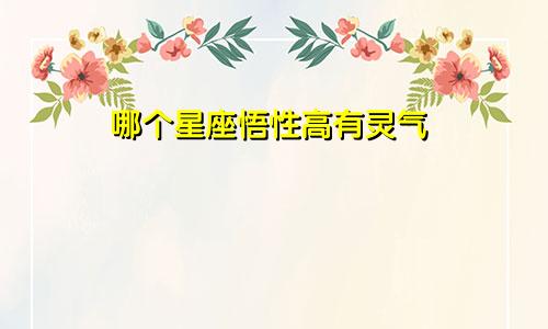 哪个星座悟性高有灵气