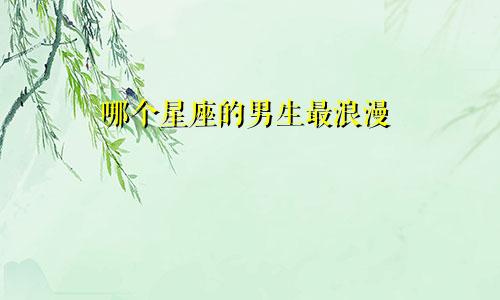 哪个星座的男生最浪漫