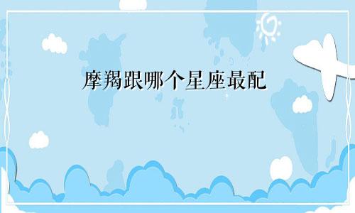 摩羯跟哪个星座最配