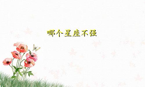 哪个星座不强