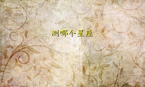 测哪个星座
