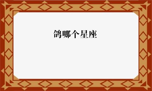 鸽哪个星座