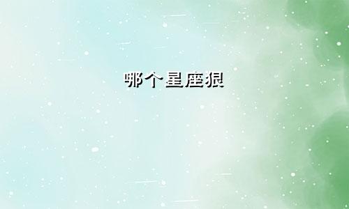 哪个星座狠
