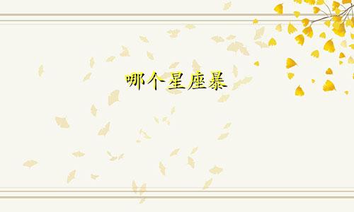 哪个星座暴