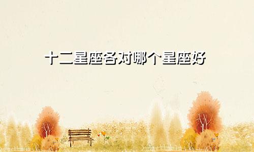 十二星座各对哪个星座好