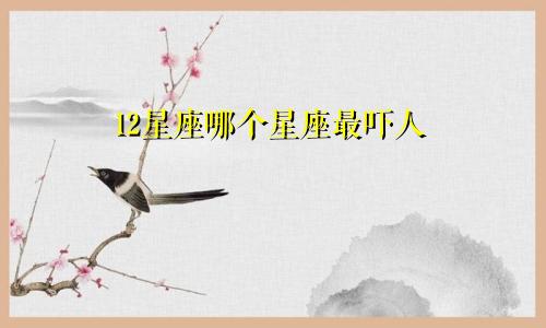 12星座哪个星座最吓人