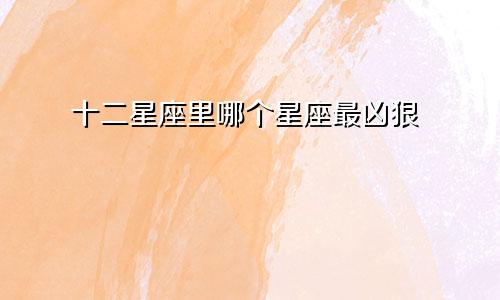 十二星座里哪个星座最凶狠