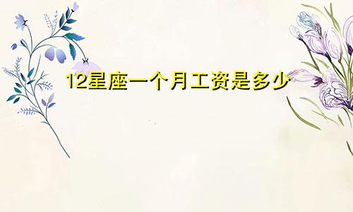 12星座一个月工资是多少