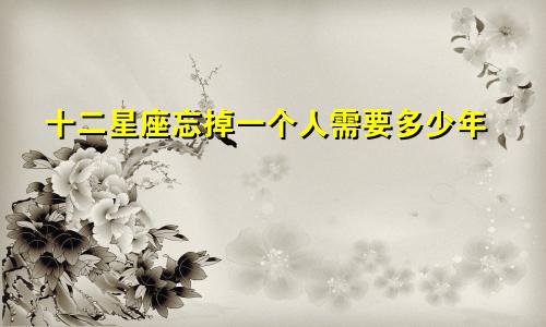 十二星座忘掉一个人需要多少年