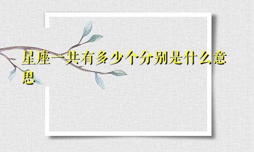 星座一共有多少个分别是什么意思