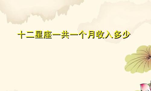 十二星座一共一个月收入多少