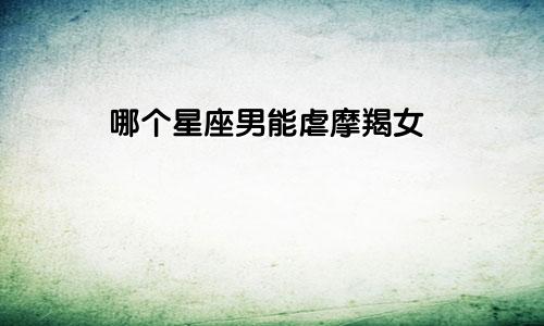 哪个星座男能虐摩羯女