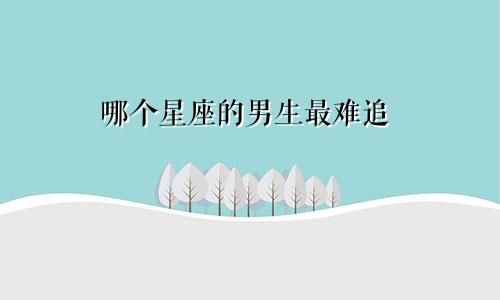 哪个星座的男生最难追