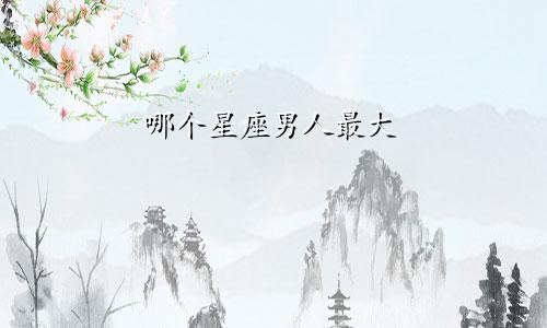 哪个星座男人最大