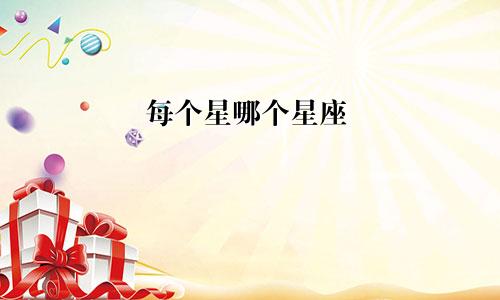 每个星哪个星座