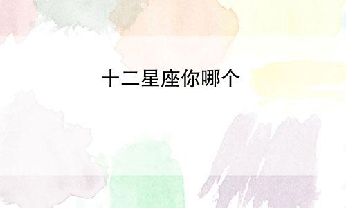 十二星座你哪个
