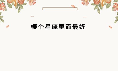 哪个星座里面最好