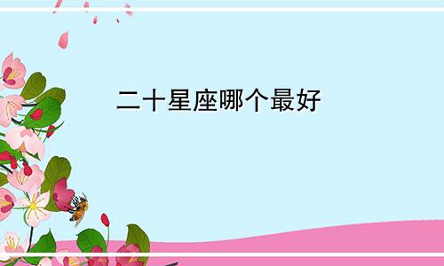 二十星座哪个最好