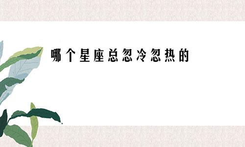 哪个星座总忽冷忽热的