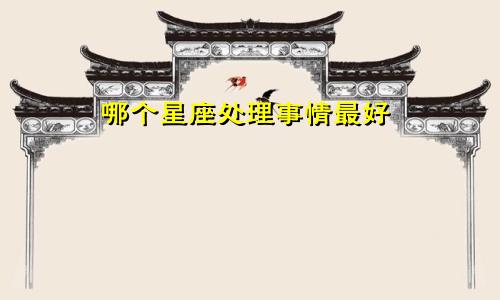 哪个星座处理事情最好