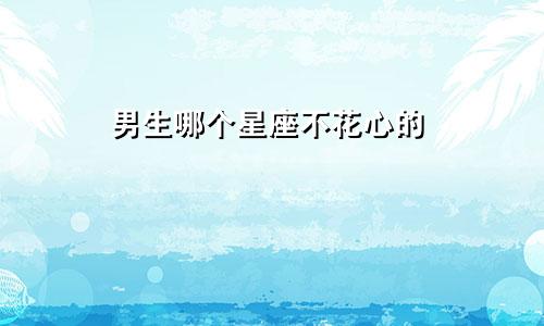 男生哪个星座不花心的