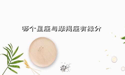 哪个星座与摩羯座有缘分