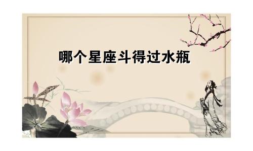 哪个星座斗得过水瓶