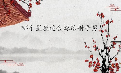 哪个星座适合嫁给射手男