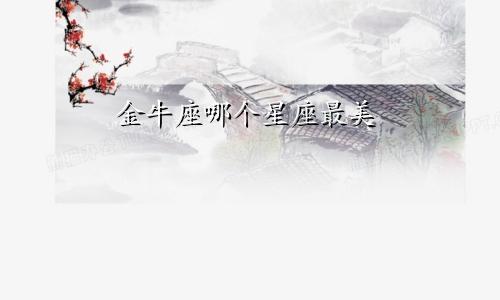 金牛座哪个星座最美