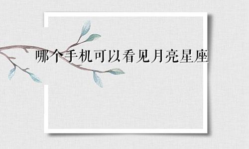 哪个手机可以看见月亮星座