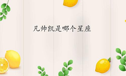 凡帅凯是哪个星座