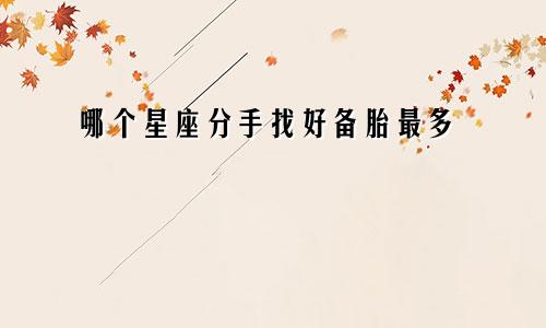 哪个星座分手找好备胎最多