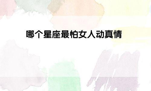 哪个星座最怕女人动真情
