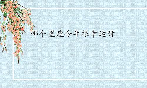 哪个星座今年很幸运呀