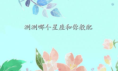 测测哪个星座和你般配