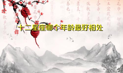 十二星座哪个年龄最好相处