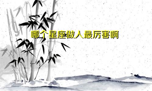 哪个星座做人最厉害啊