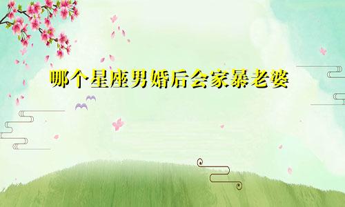 哪个星座男婚后会家暴老婆