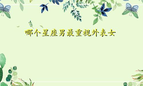哪个星座男最重视外表女